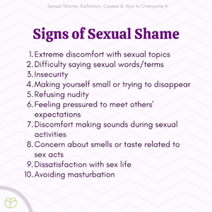 Signs of sexual shame