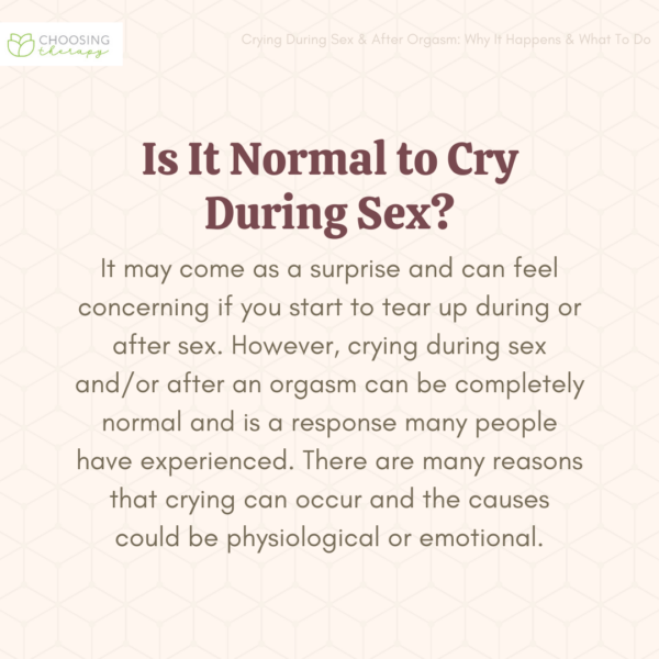 Crying During Sex: Is It Normal & Why Does It Happen?