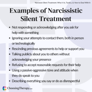 Signs of Narcissistic Silent Treatment