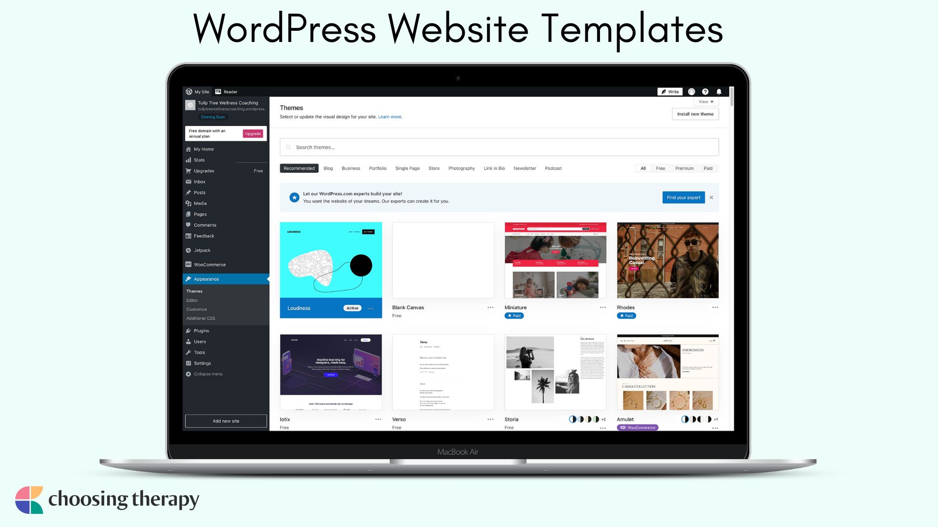 WordPress review Image of wordpress templates