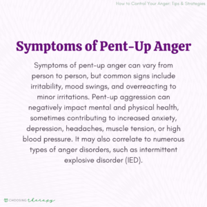 Pent-Up Anger Symptoms