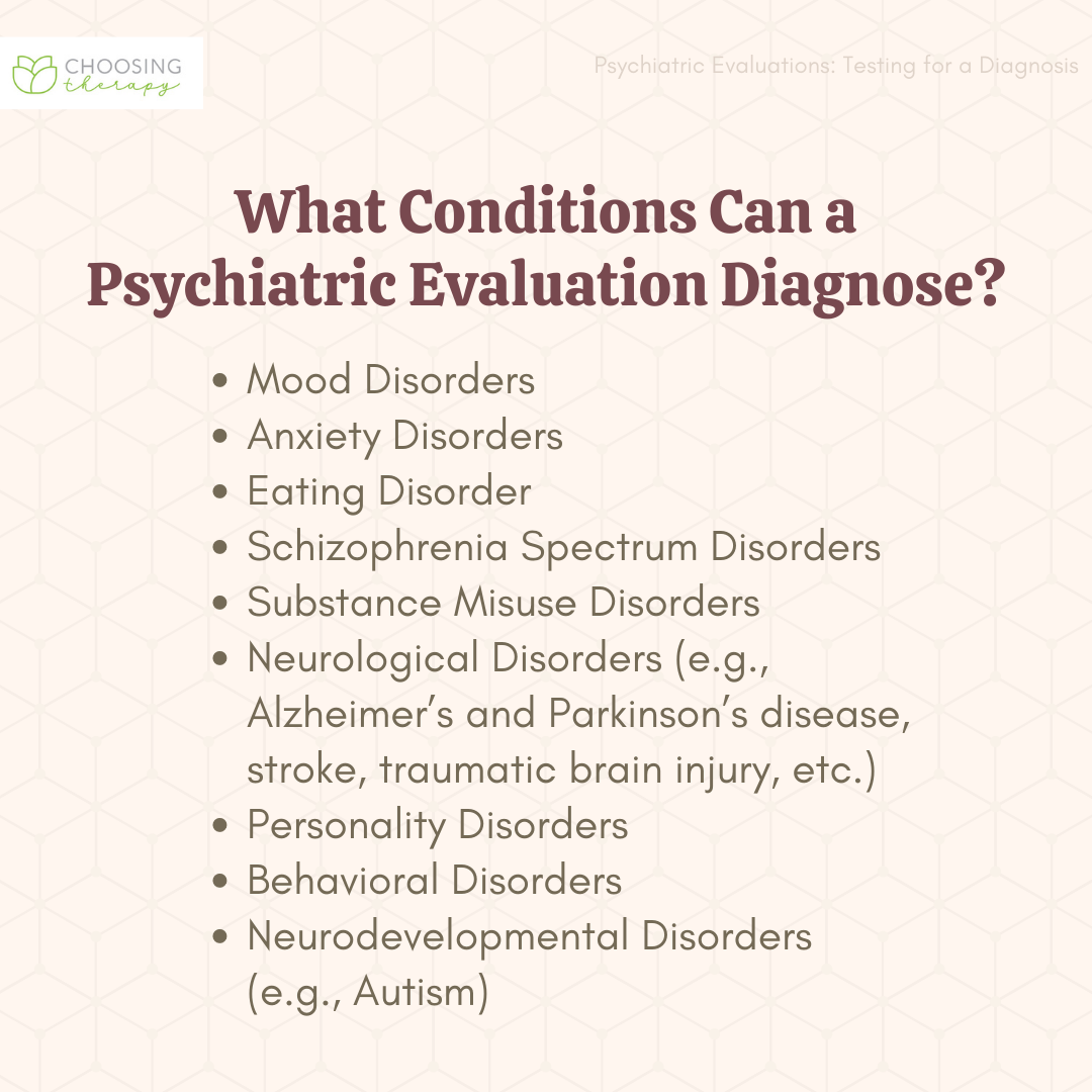 What Conditions Can a Psychiatric Evaluation Diagnose