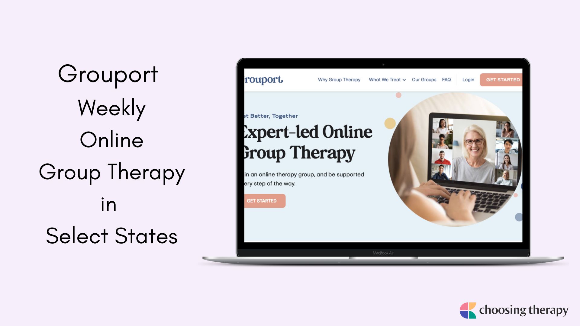 Image of Grouport Weekly Online Group Therapy in Select States