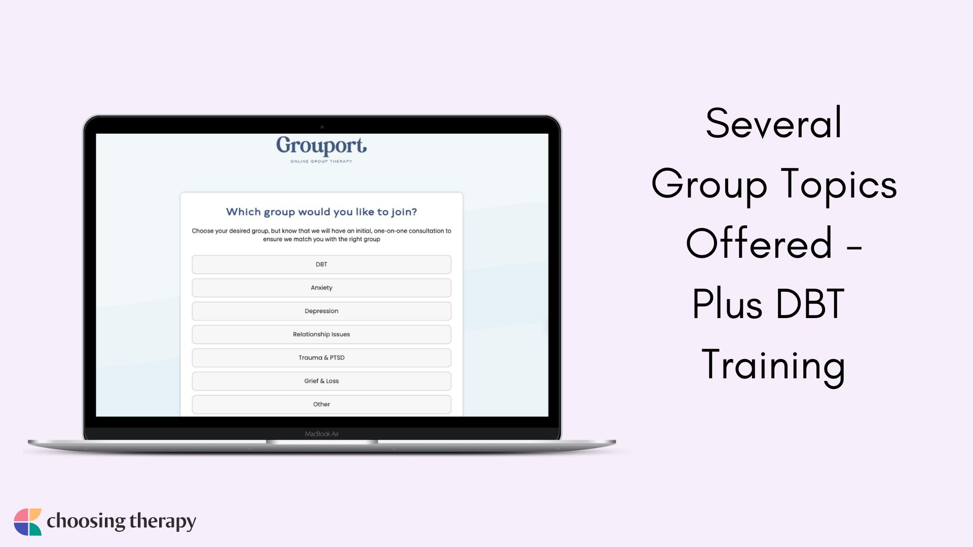 Image of Several Group Topics Offered - Plus DBT Training