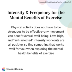 Intensity & Frequency for the Mental Benefits of Exercise