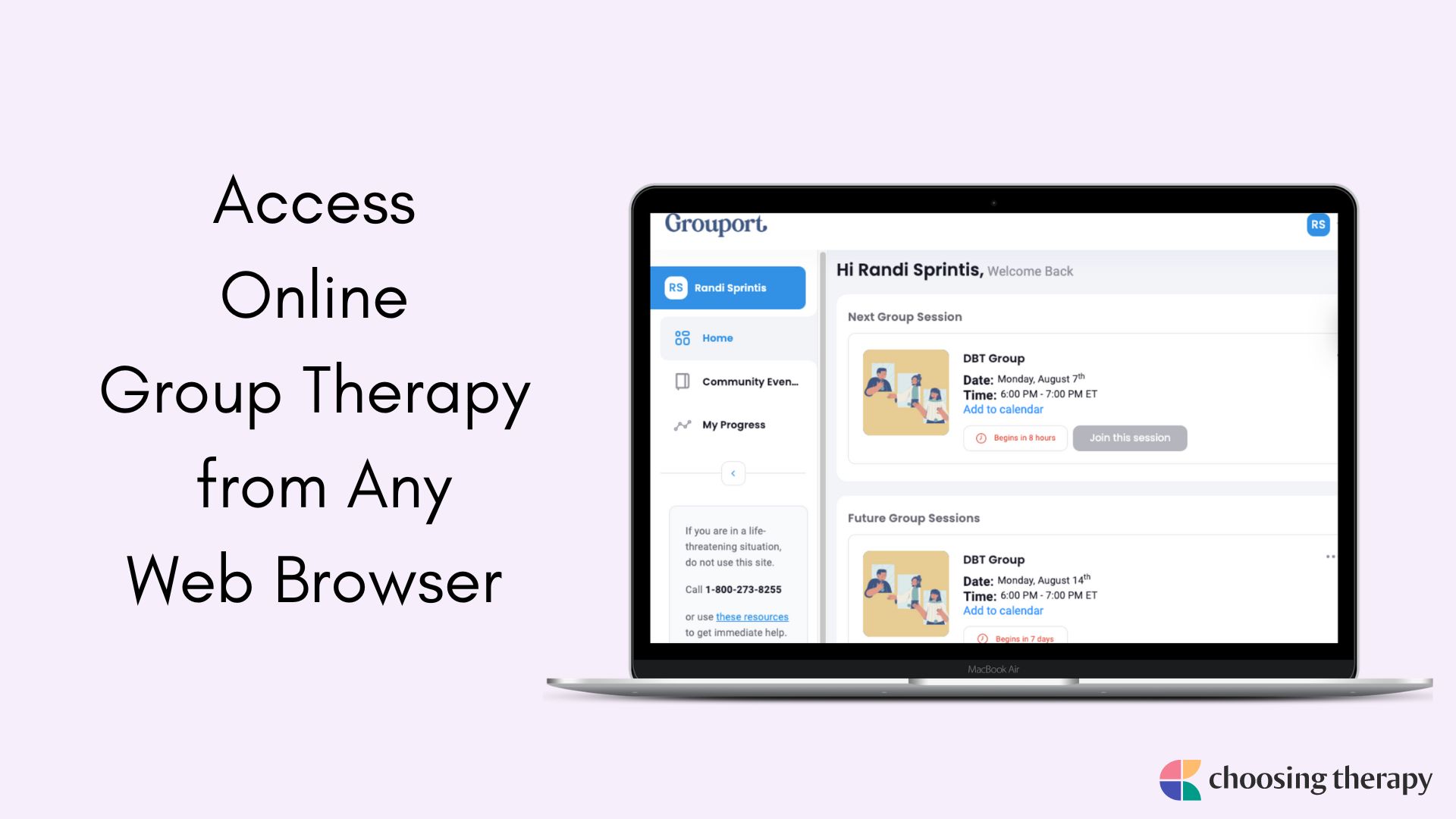 Image of Access Online Group Therapy from Any Web Browser