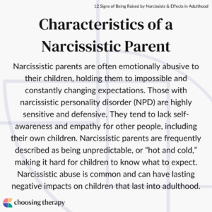Characteristics of a Narcissistic Parent