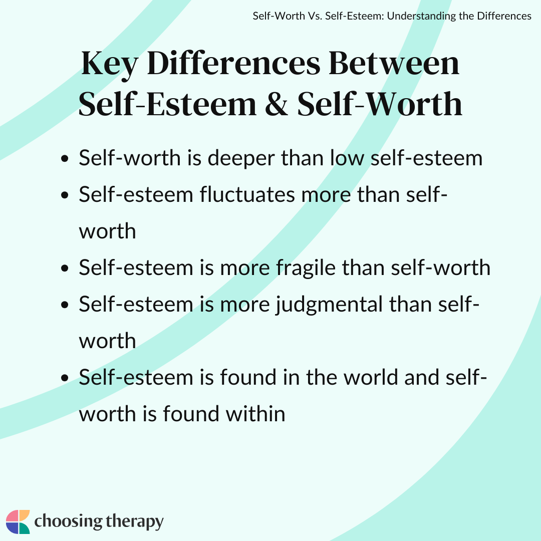 Self Worth Vs Self Esteem Understanding The Differences 