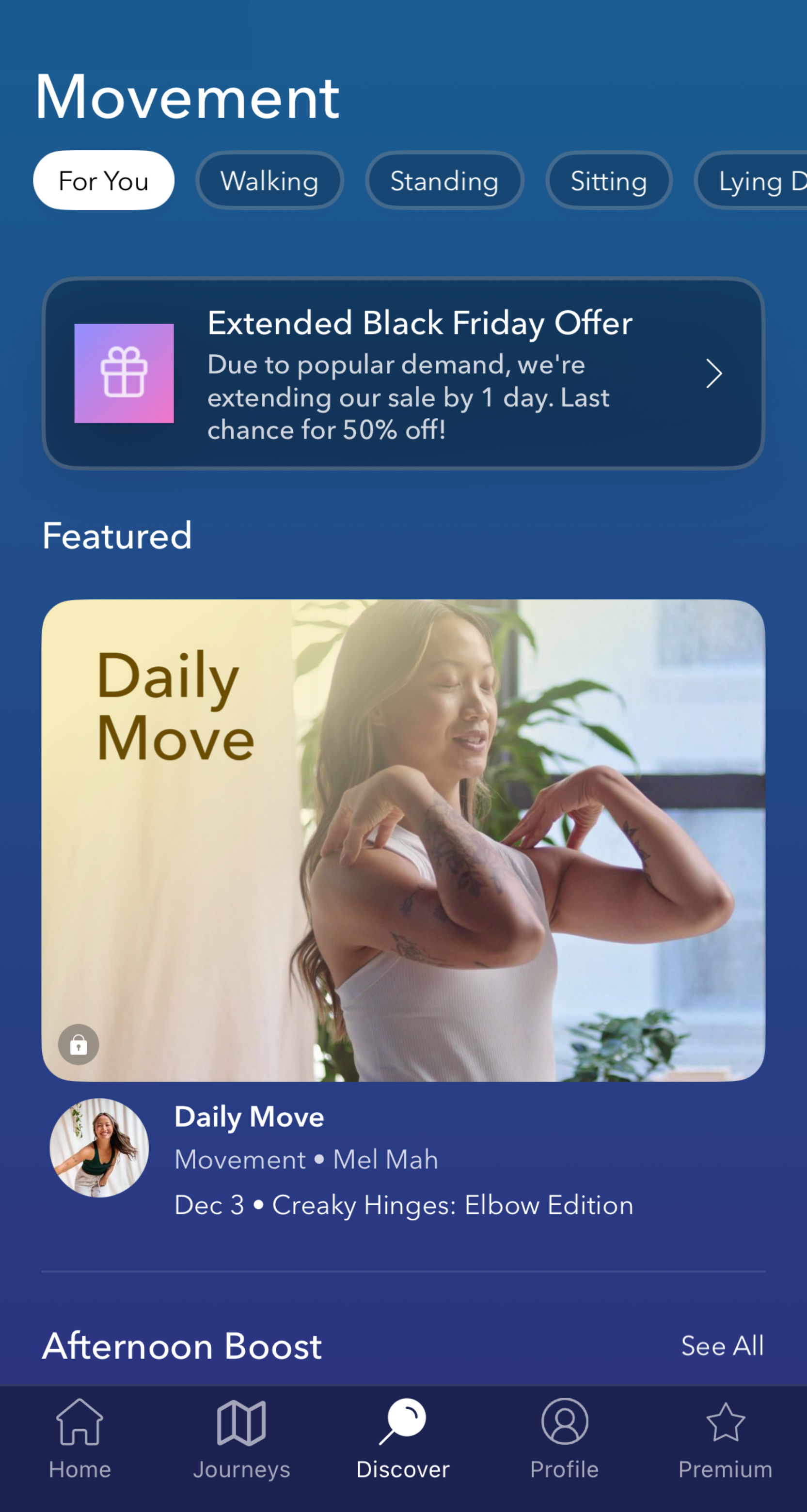 Image of movement exercises in Calm app