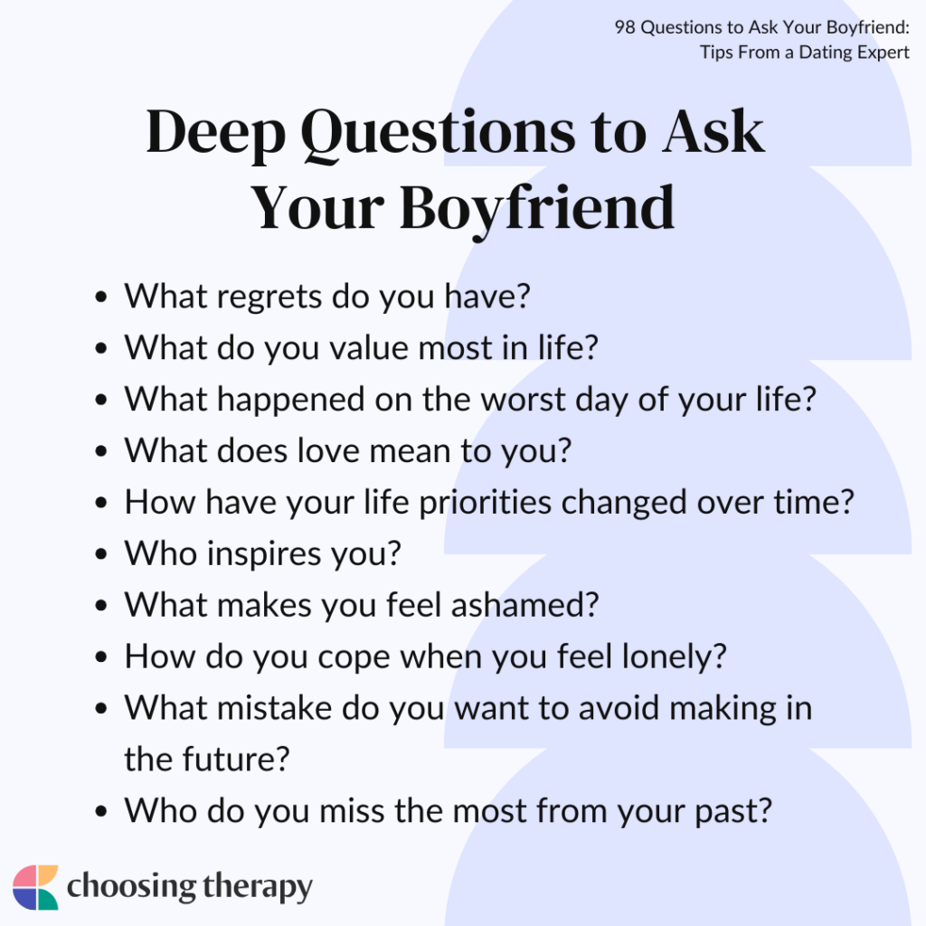 Deep Questions to Ask Your Boyfriend: Tips From a Dating Expert