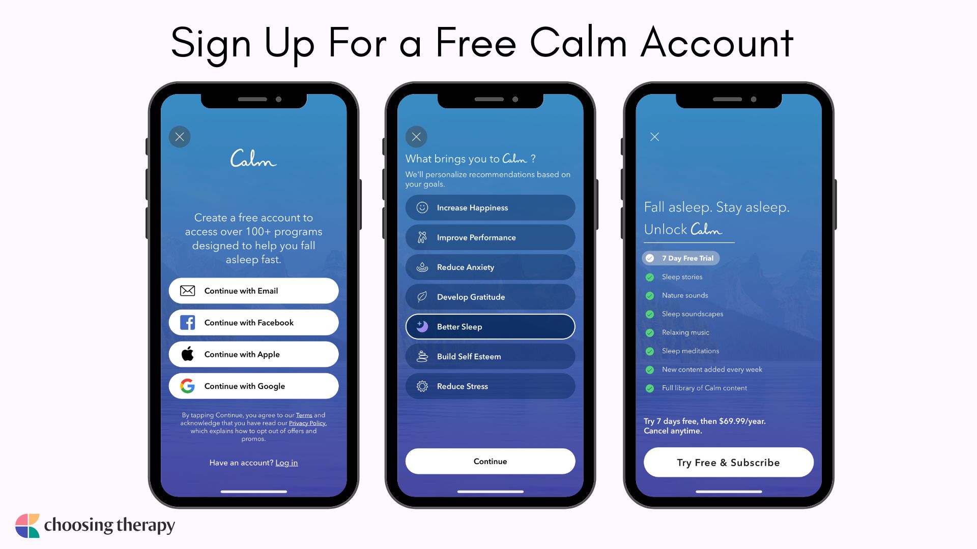 Image of Sign Up For a Free Calm Account