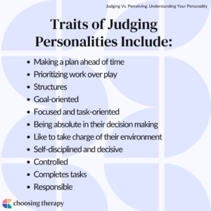 Traits of the Judging Personality