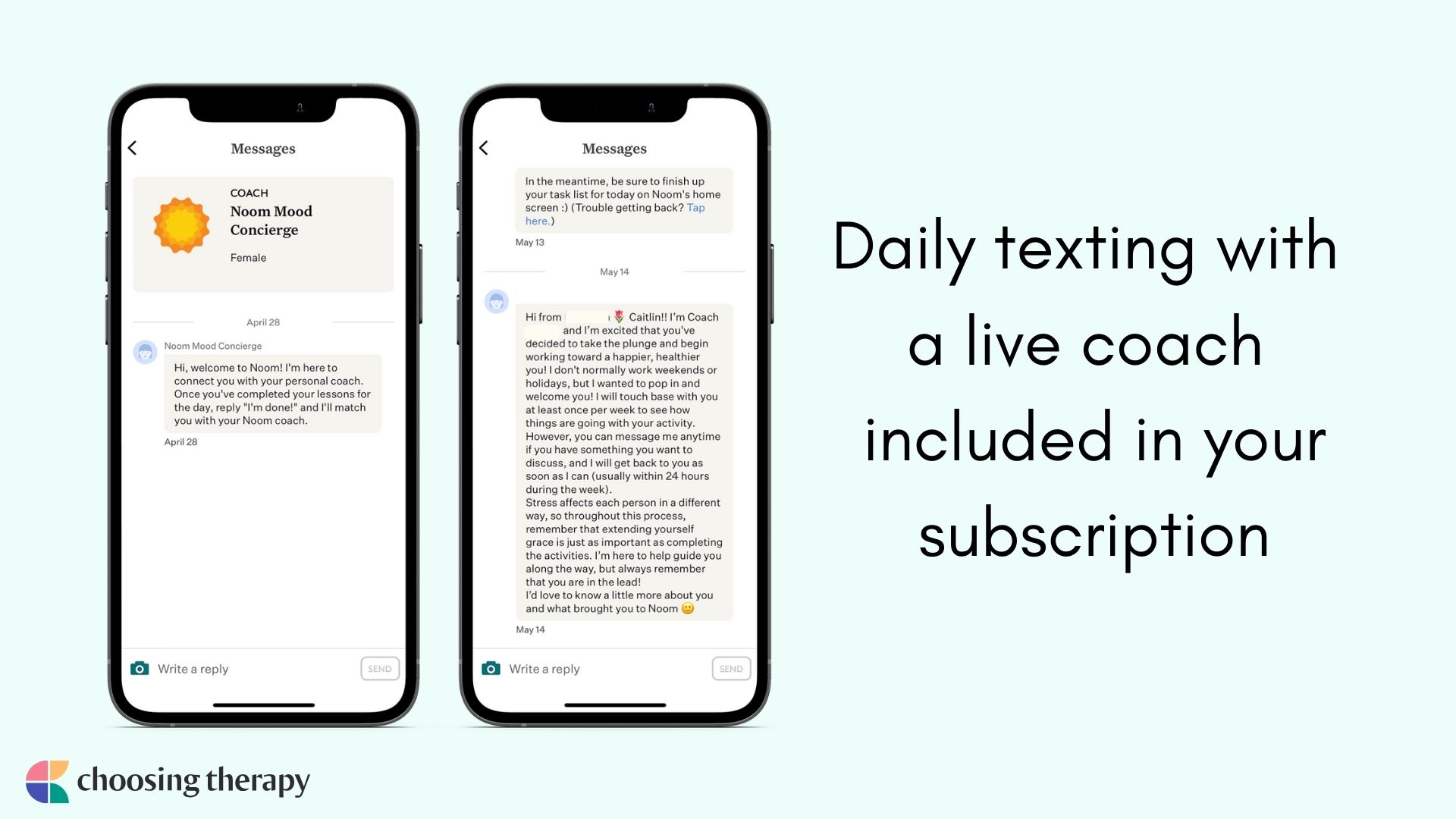 Image of Daily texting with a live coach included in your subscription