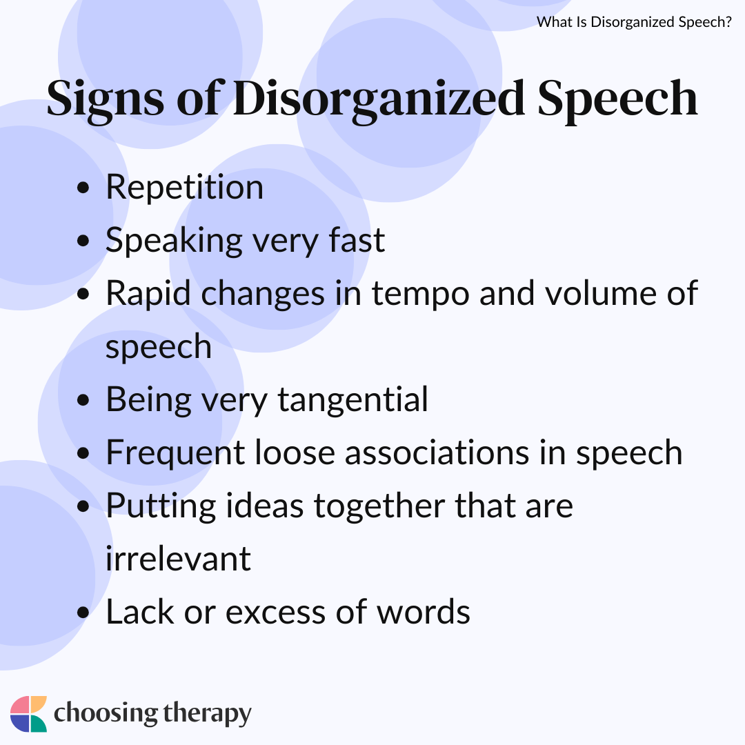 schizophrenia symptoms disorganized speech
