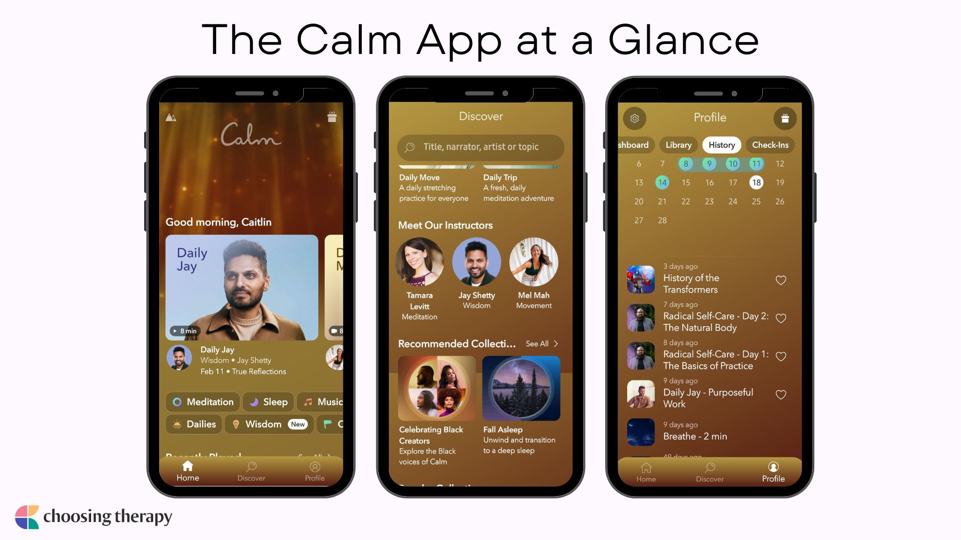 Image of The Calm App at a Glance