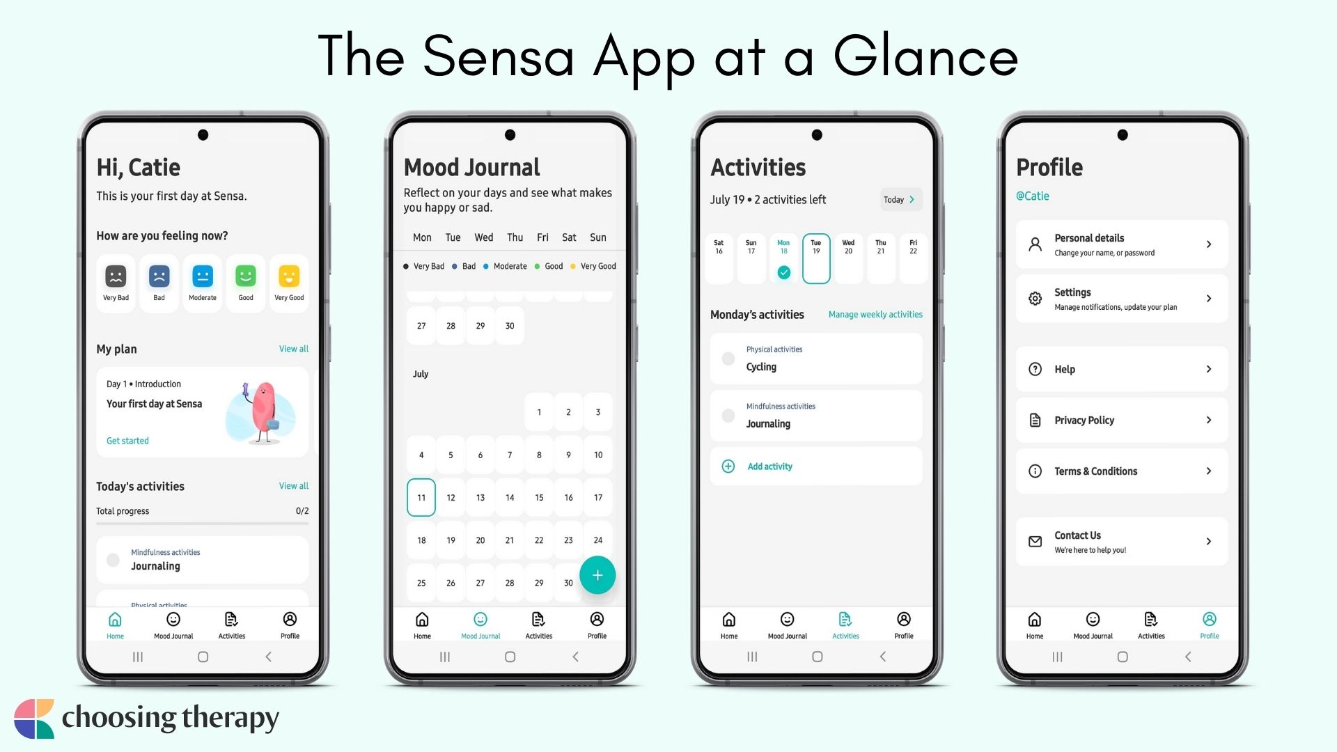 Image of The Sensa App at a Glance