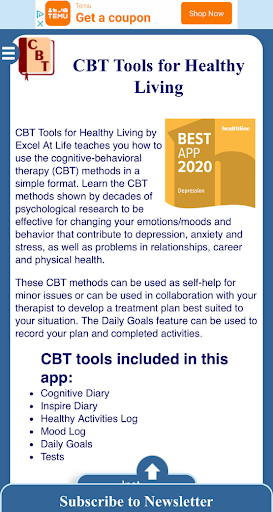 CBT Tools for Healthy Living App Store