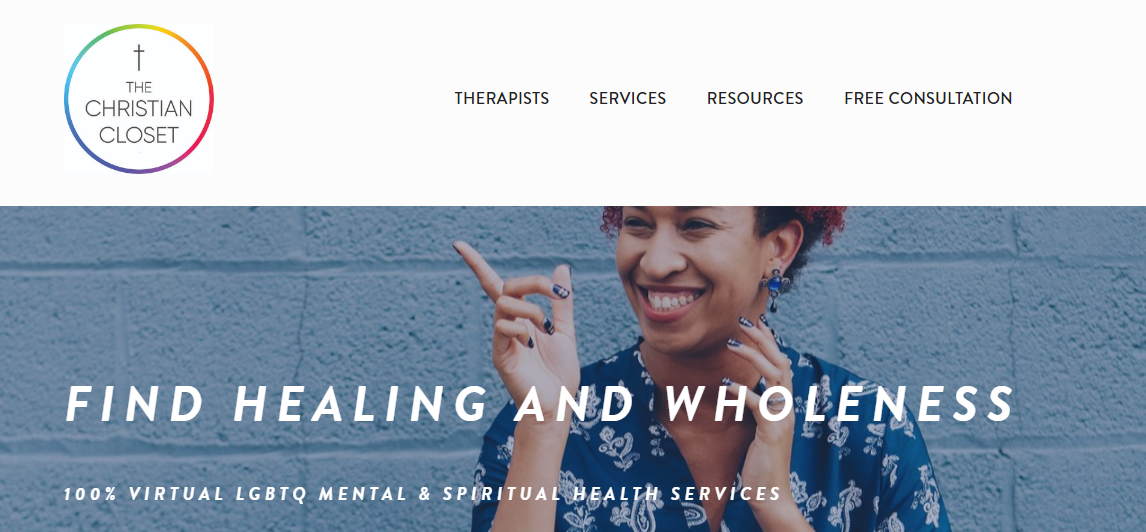 The Christian Closet homepage on finding healing and wholeness