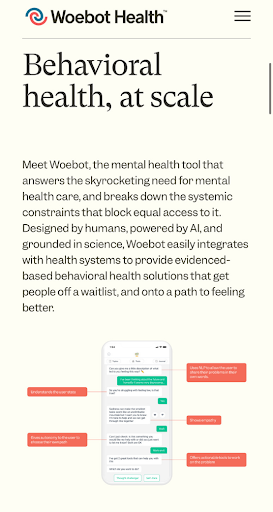 Woebot Homepage