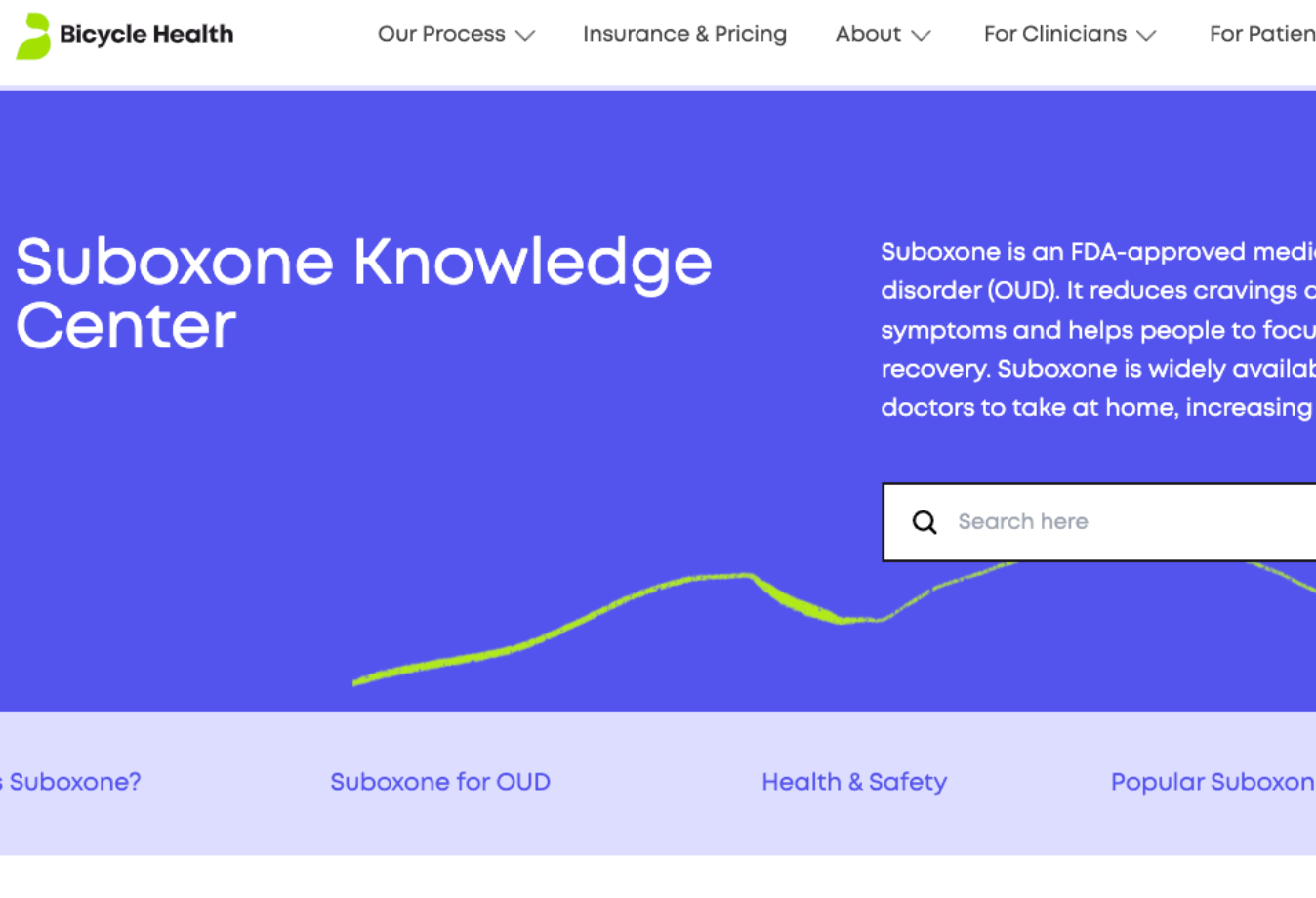 Bicycle Health page that explains Suboxone