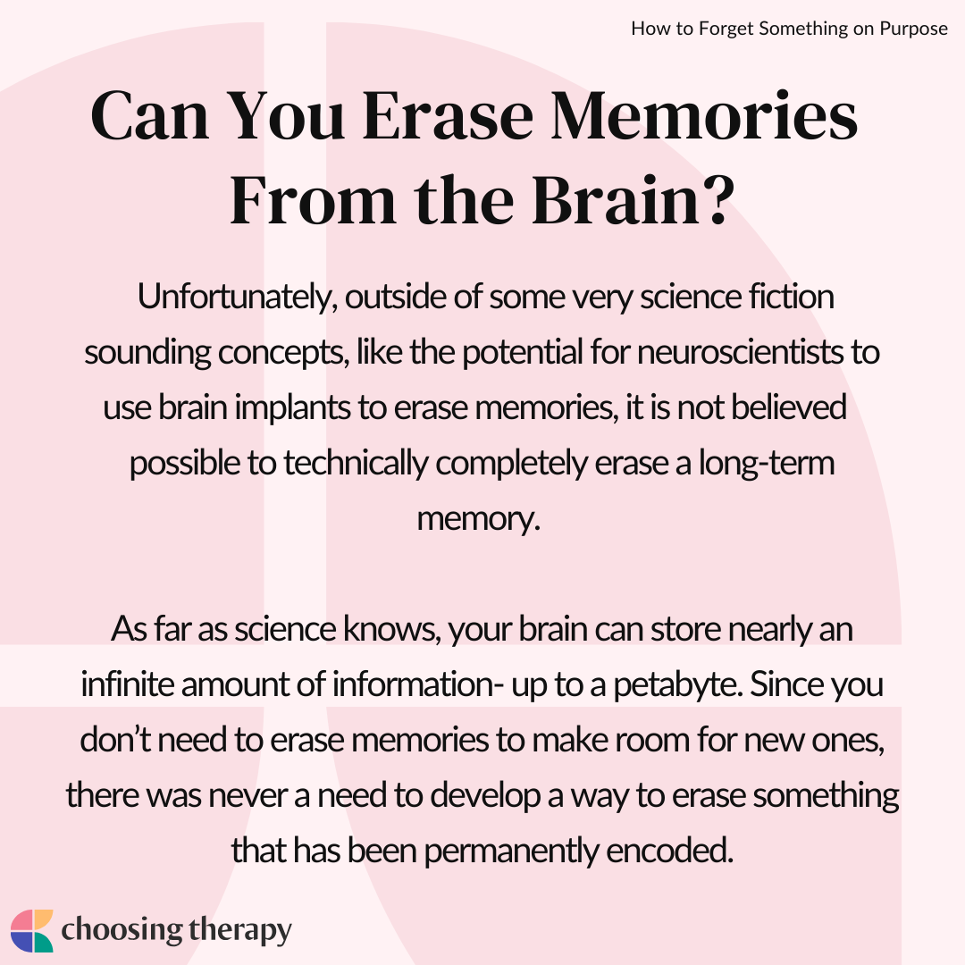 How to forget something erase memories