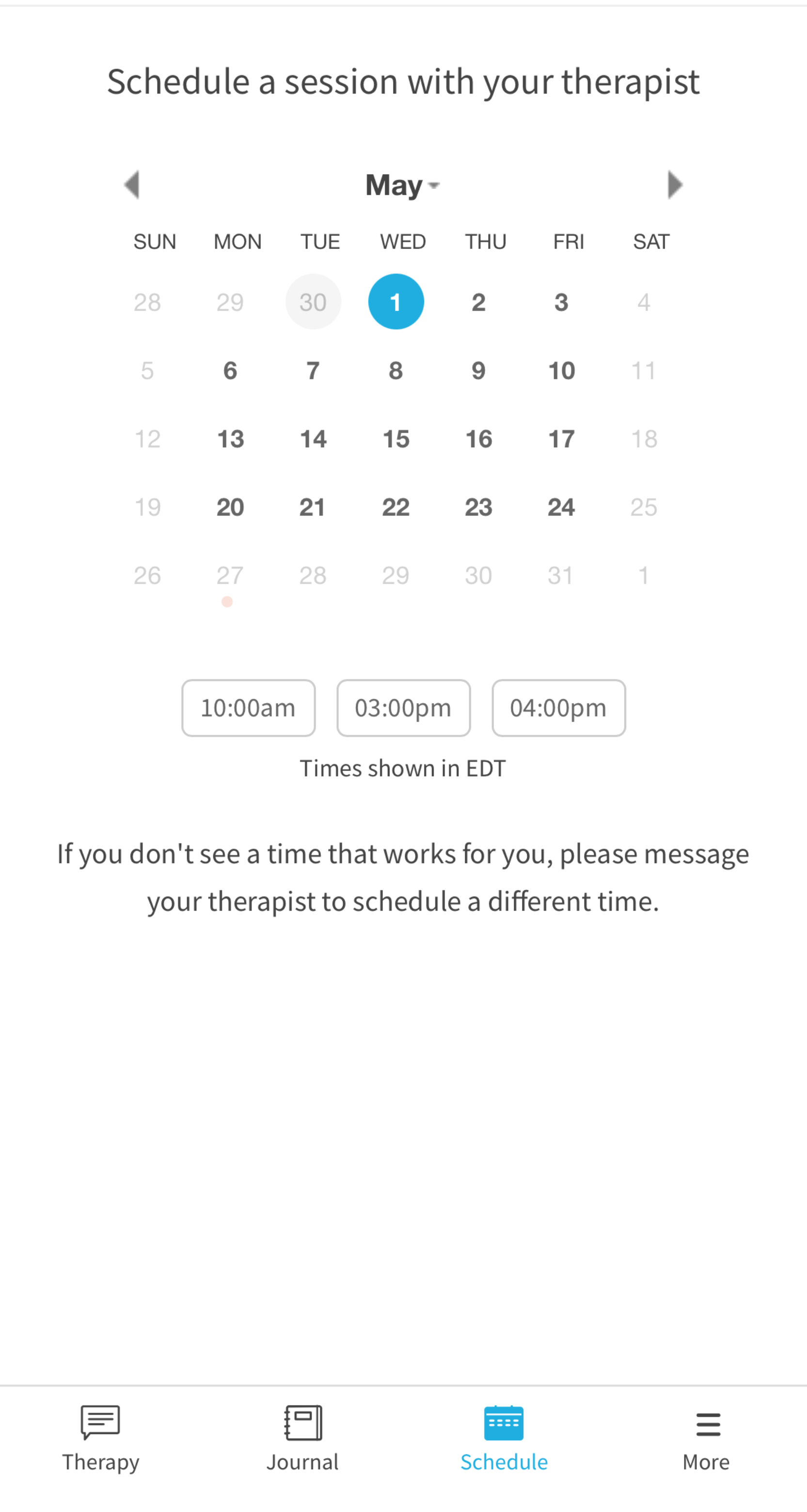 Scheduling a Regain session
