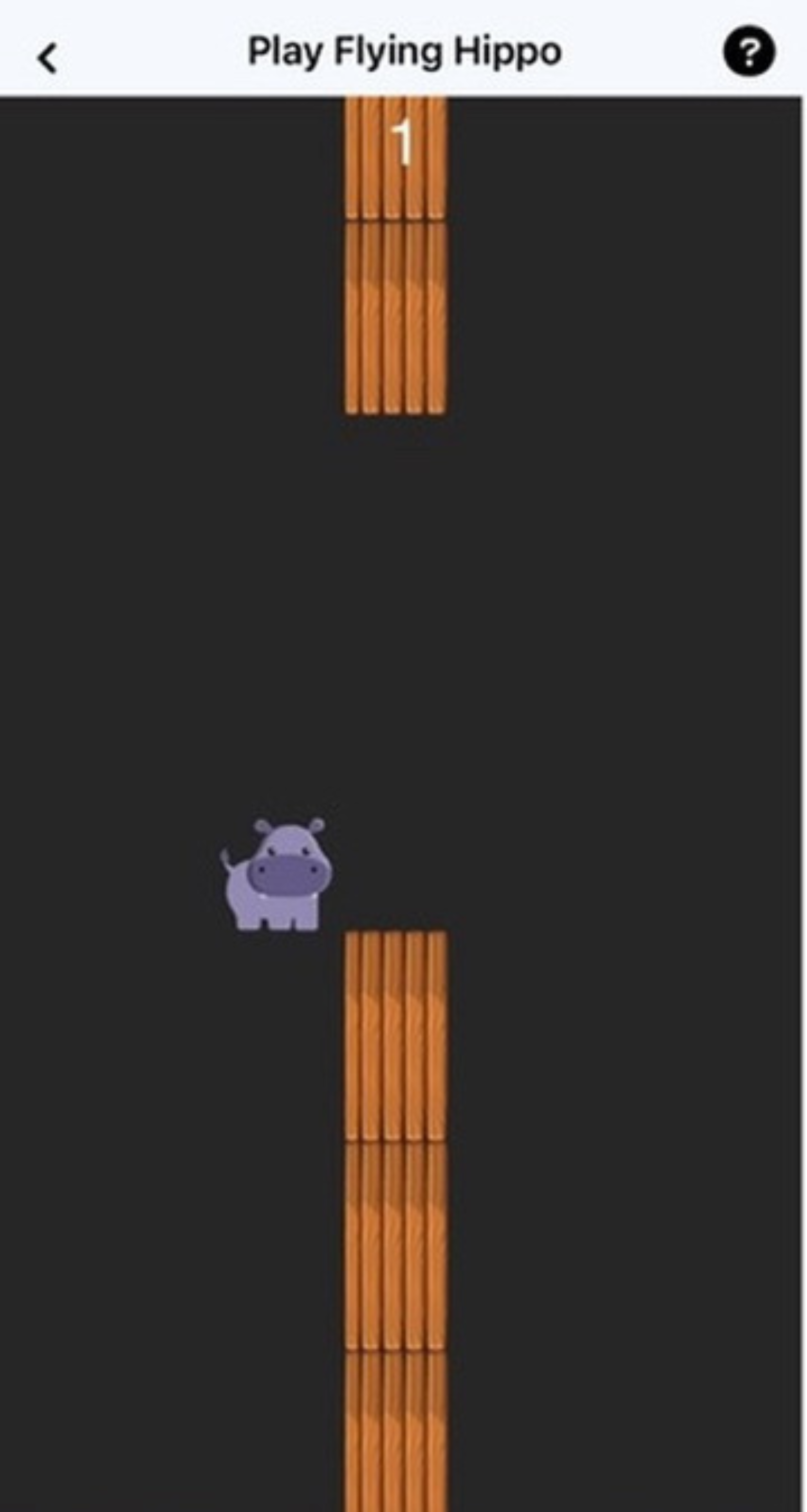 Screenshot of the Flying Hippo game within the Reframe app