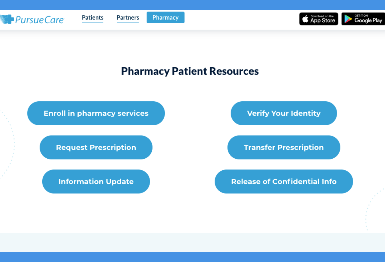 PursueCare pharmacy patient resources page
