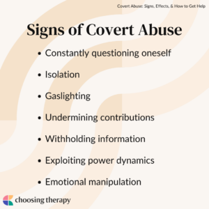 Signs of Covert Abuse