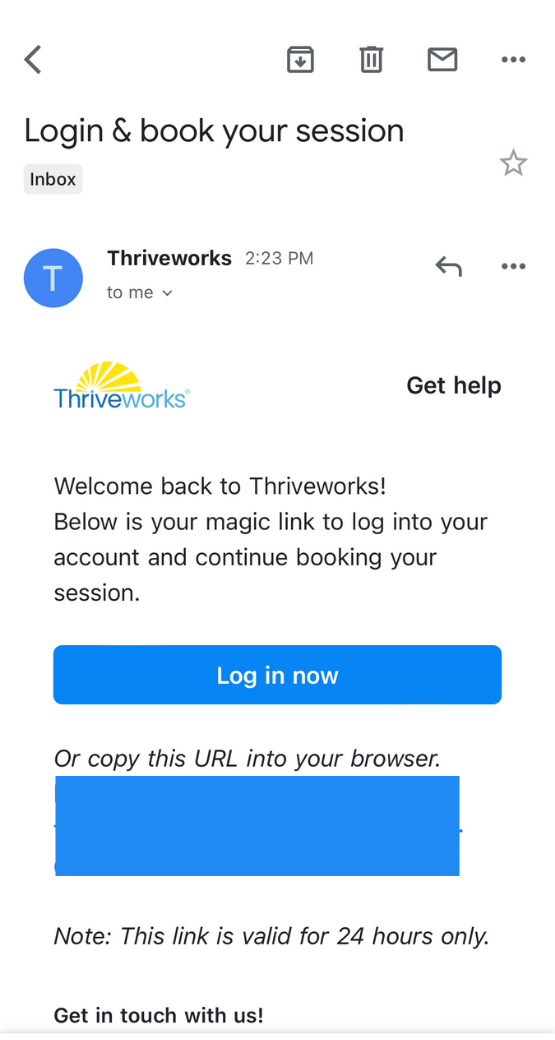 Thriveworks email to login