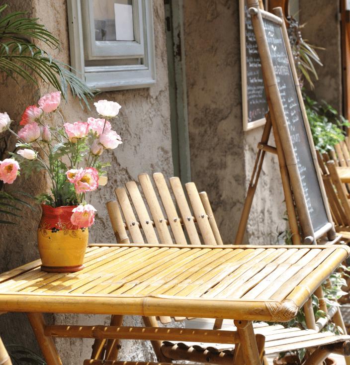 An Empty Cafe Table outside