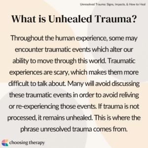 what is unhealed trauma
