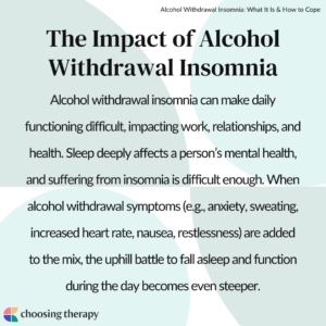 The Impact of Alcohol Withdrawal Insomnia