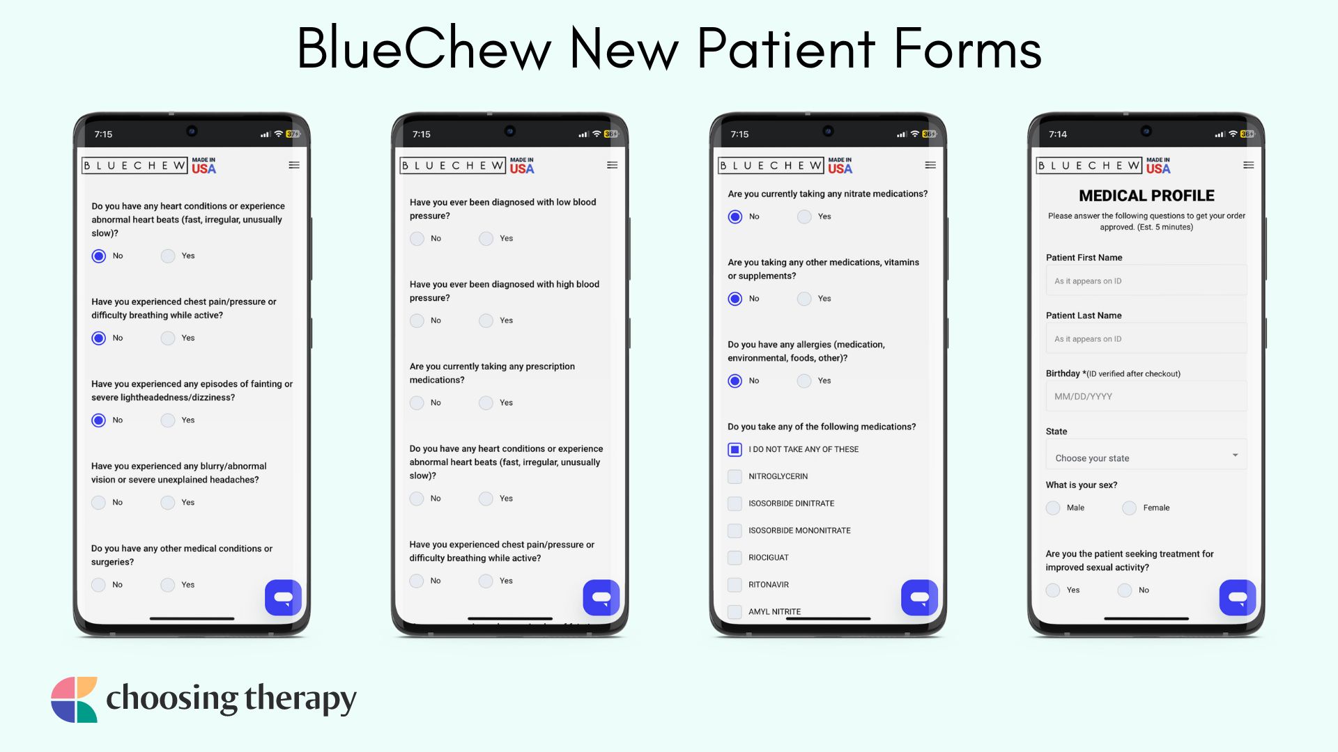 Image of BlueChew New Patient Forms