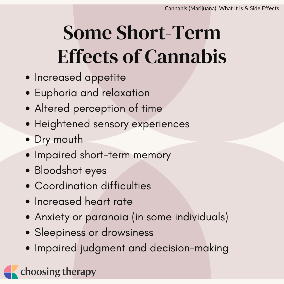 Some Short-Term Effects of Cannabis