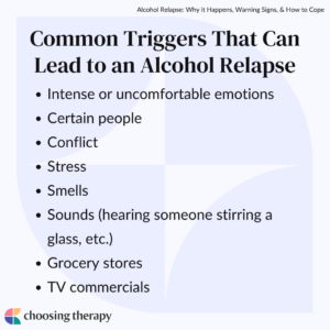Common triggers that can lead to an alcohol relapse