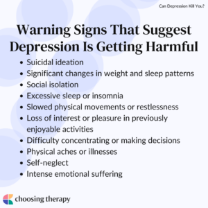 warning signs that suggest depression is getting harmful