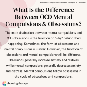 What Is the Difference Between OCD Mental Compulsions & Obsessions?