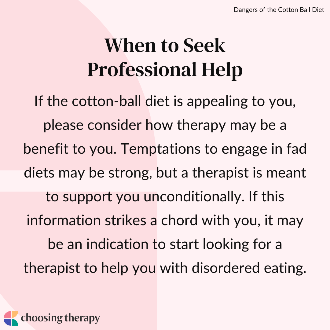 What is the cotton ball diet dangers results