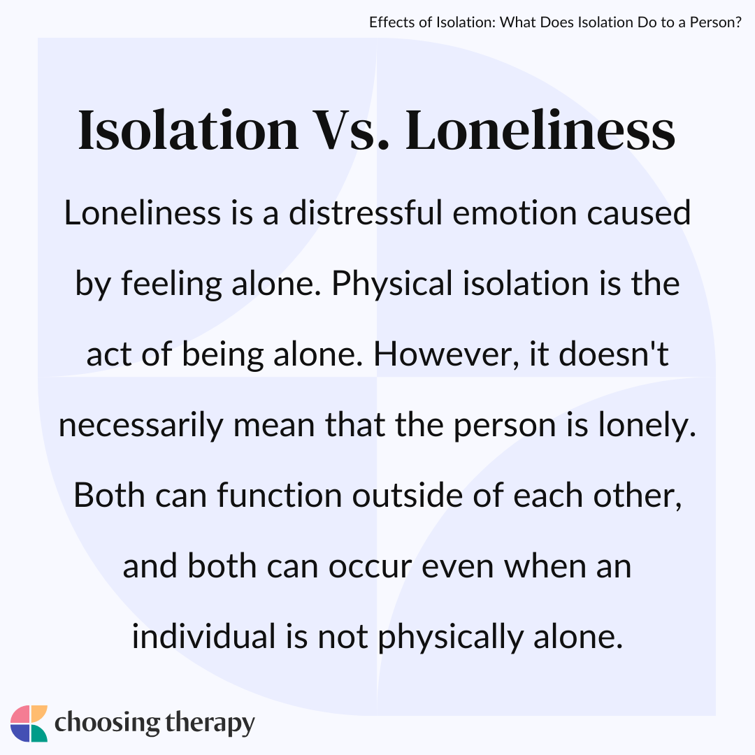 Isolation Vs. Loneliness