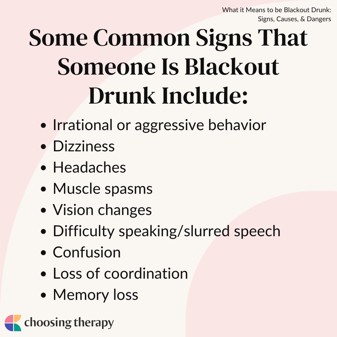Some Common Signs That Someone Is Blackout Drunk Include