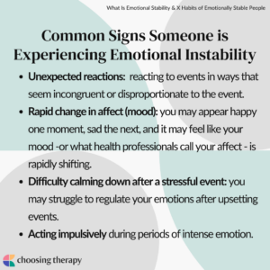 Common signs someone is experiencing emotional instability