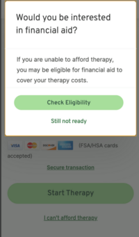 BetterHelp financial aid eligibility check