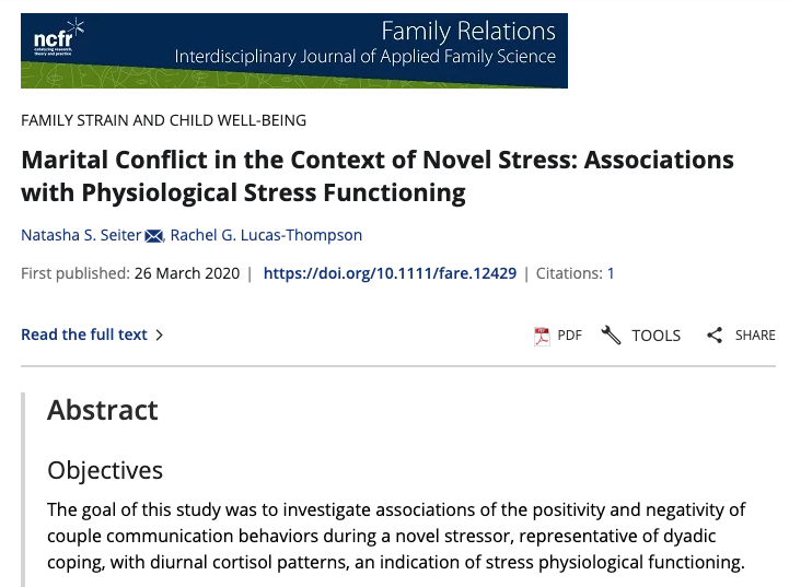 Marital Conflict in the Context of Novel Stress: Associations with Physiological Stress Functioning