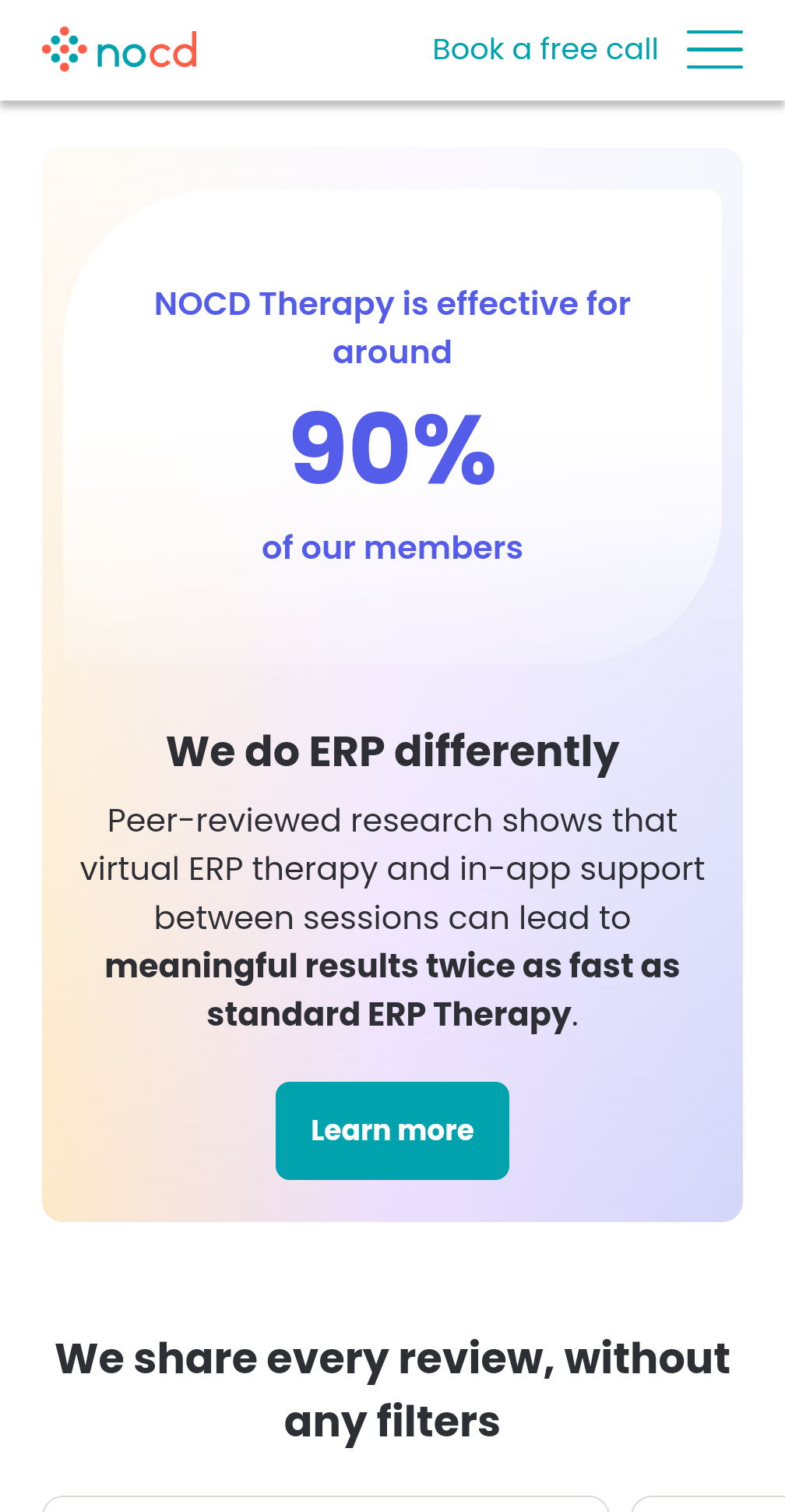 NOCD is effective with about 90 of users