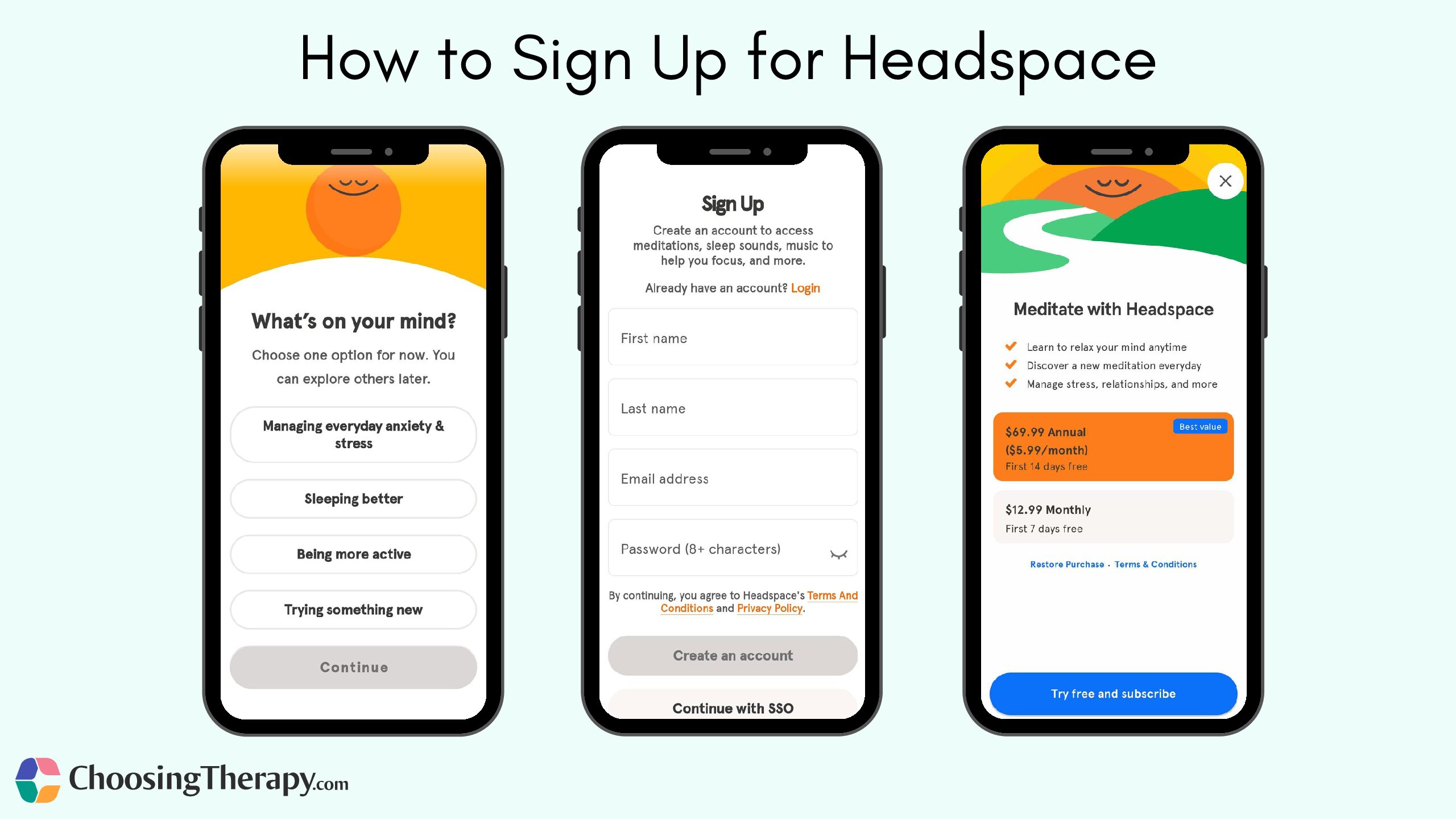 Headspace Sign Up Screens pdf