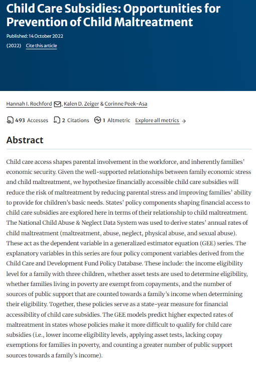 Child Care Subsidies
