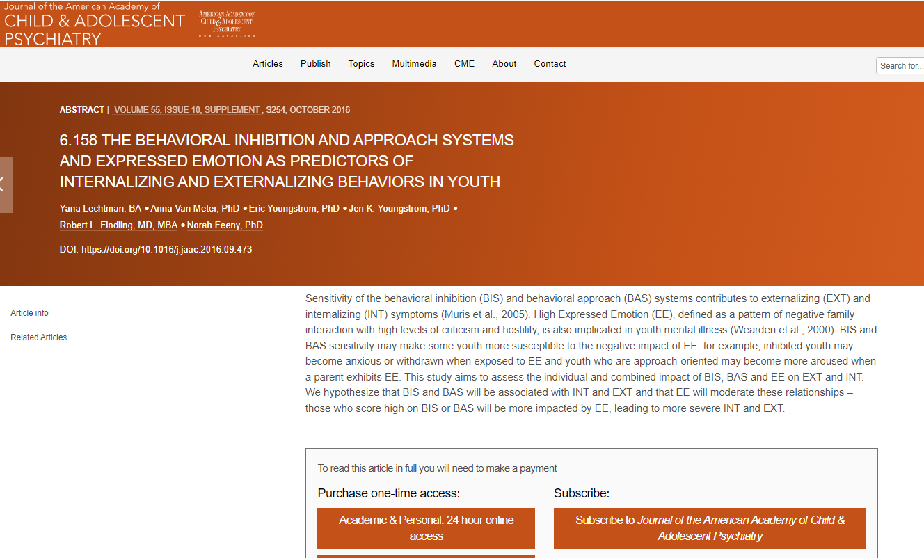 The Behavioral Inhibition and Approach Systems