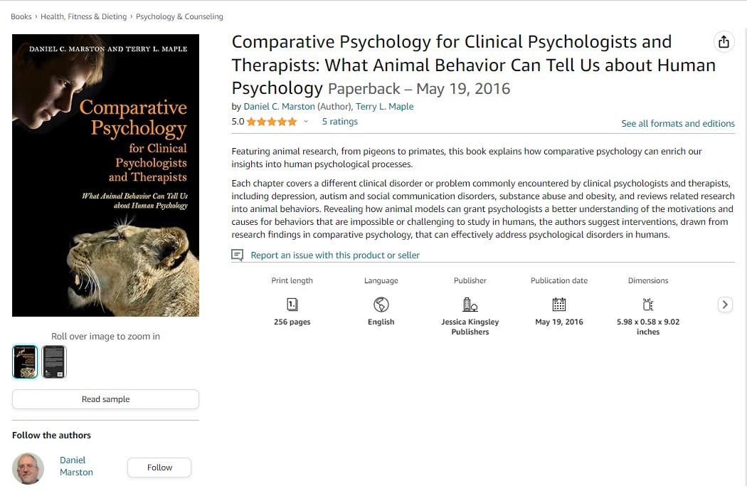 Comparative Psychology for Clinical Psychologists and Therapists: What Animal Behavior Can Tell Us about Human Psychology