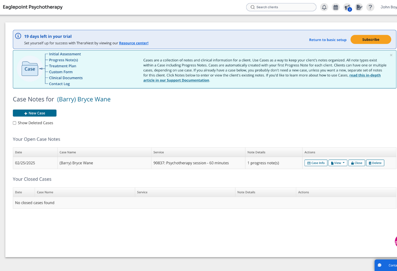 Image of TheraNest Cases organization system